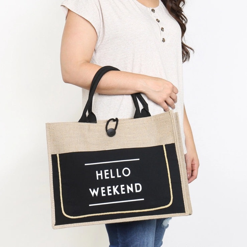 Hello Weekend Tote Bag